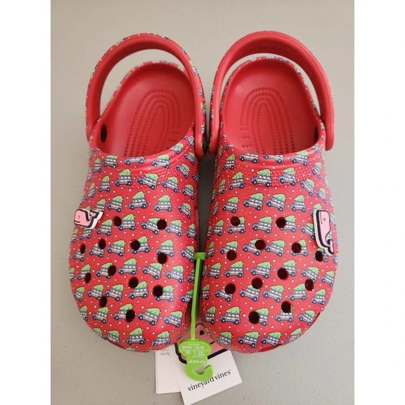 New CROCS Classic VINEYARD VINES Holiday Clog Size M6/W8 Red - Picture 1 of 10